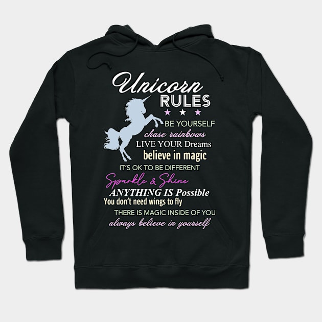 Unicorn Rules Graphic Hoodie by Beneforma Photo
